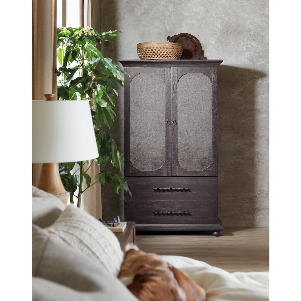 Hooker Furniture Big Sky Veneers Wood Small Wardrobe in Black. Picture 6