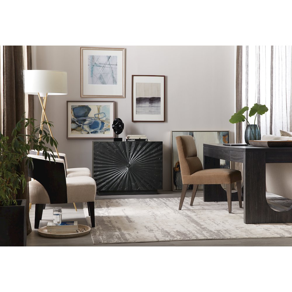 Hooker Furniture Commerce & Market Mindi Veneers Writing Desk in Black. Picture 7