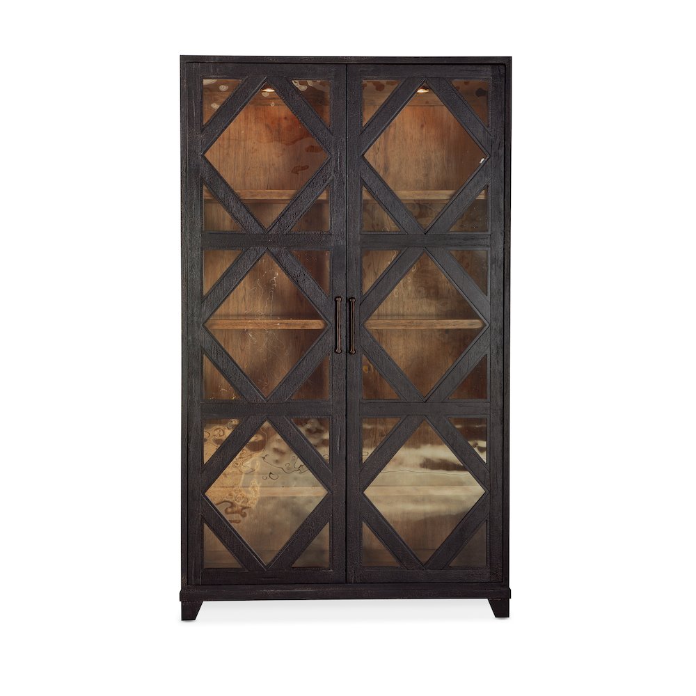 Hooker Furniture Big Sky Veneers and Glass Display Cabinet in Black. Picture 3