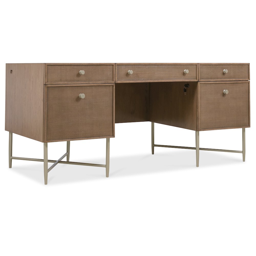 Sonnet Executive Desk in Medium Brown Wood by Hooker Furnishings. Picture 1