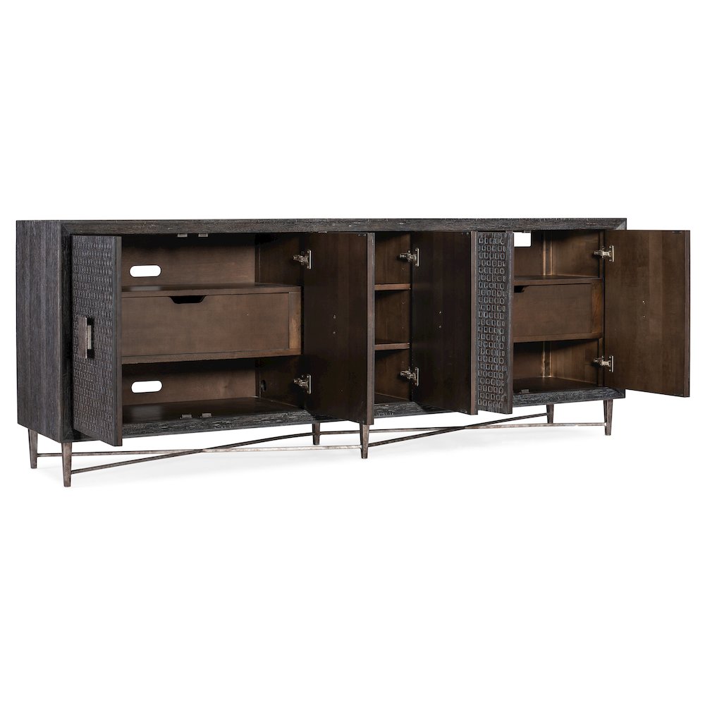 Melange Keenan Five Door Credenza in Brown Wood by Hooker Furniture. Picture 2
