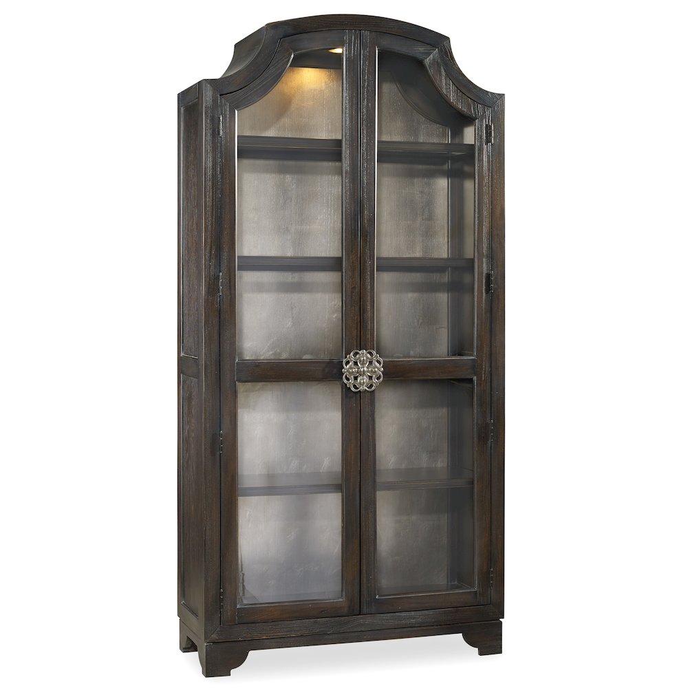 Sanctuary Glass Bunching Curio in Black Antiqued Oak Finish by Hooker Furniture. Picture 1