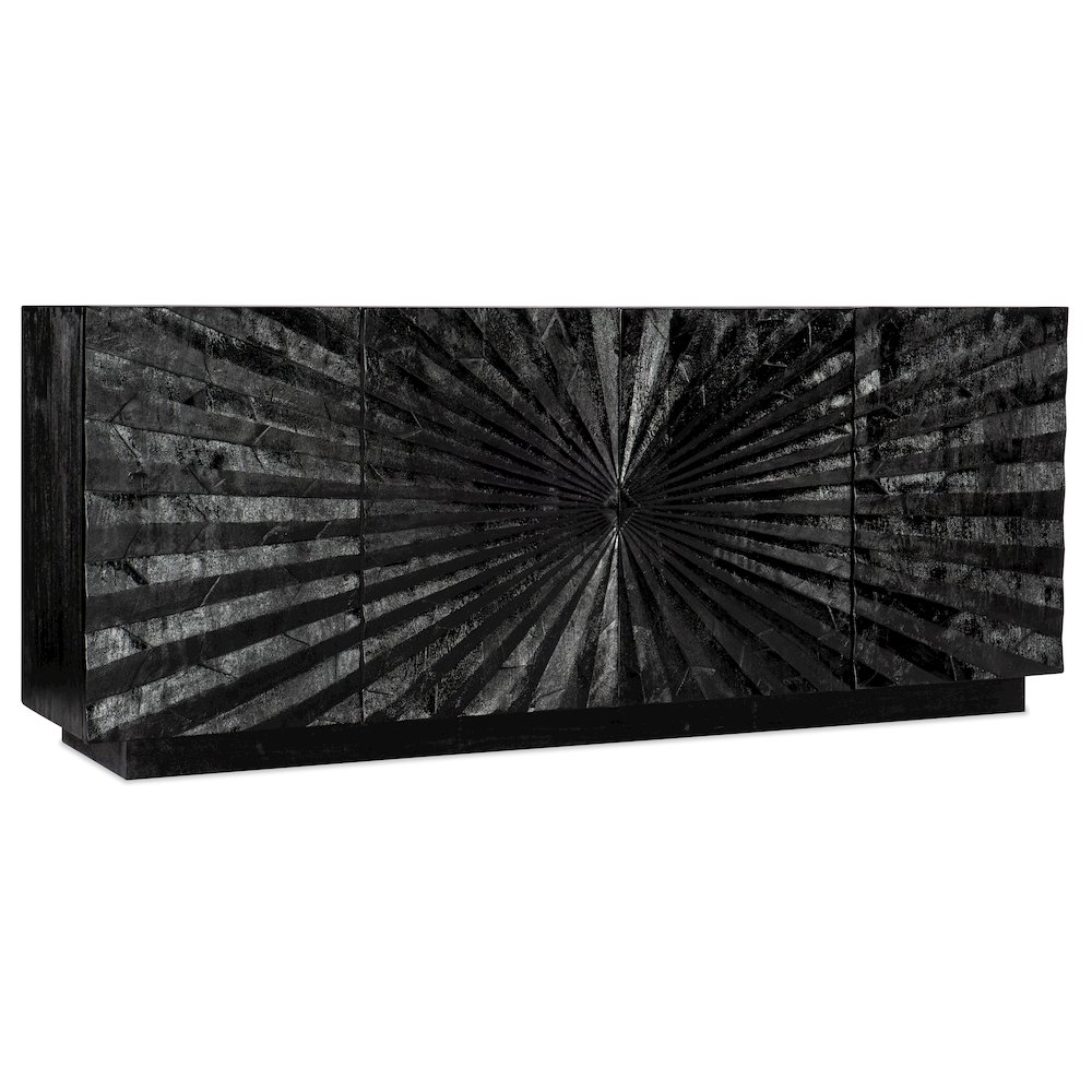 Commerce & Market Open Space Wood Entertainment Console in Black by Hooker. Picture 1