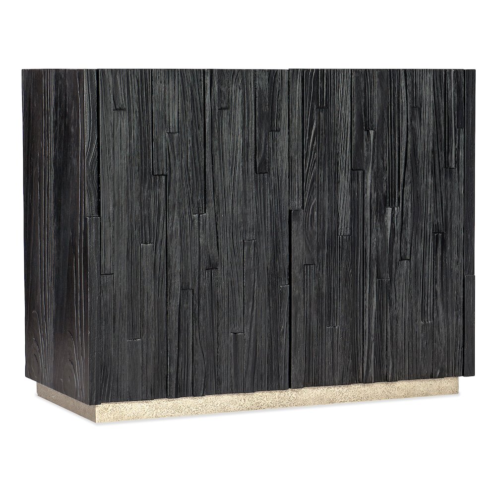 Hooker Furniture Chapman Veneers Shou Sugi Ban Accent Chest in Black. Picture 1