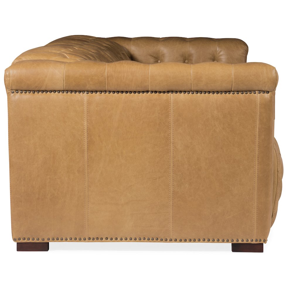 Savion Power Sofa w/ Power Headrest in Tan Leather by Hooker Furniture. Picture 4