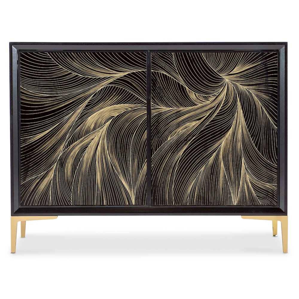 Melange Willow Hall Chest in Black Wood by Hooker Furnishings. Picture 3