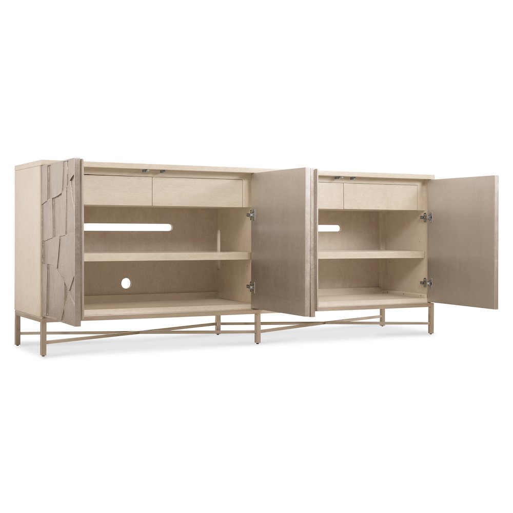 Hooker Furniture Westwood Credenza with Silver Leaf Plated Wood Doors. Picture 2