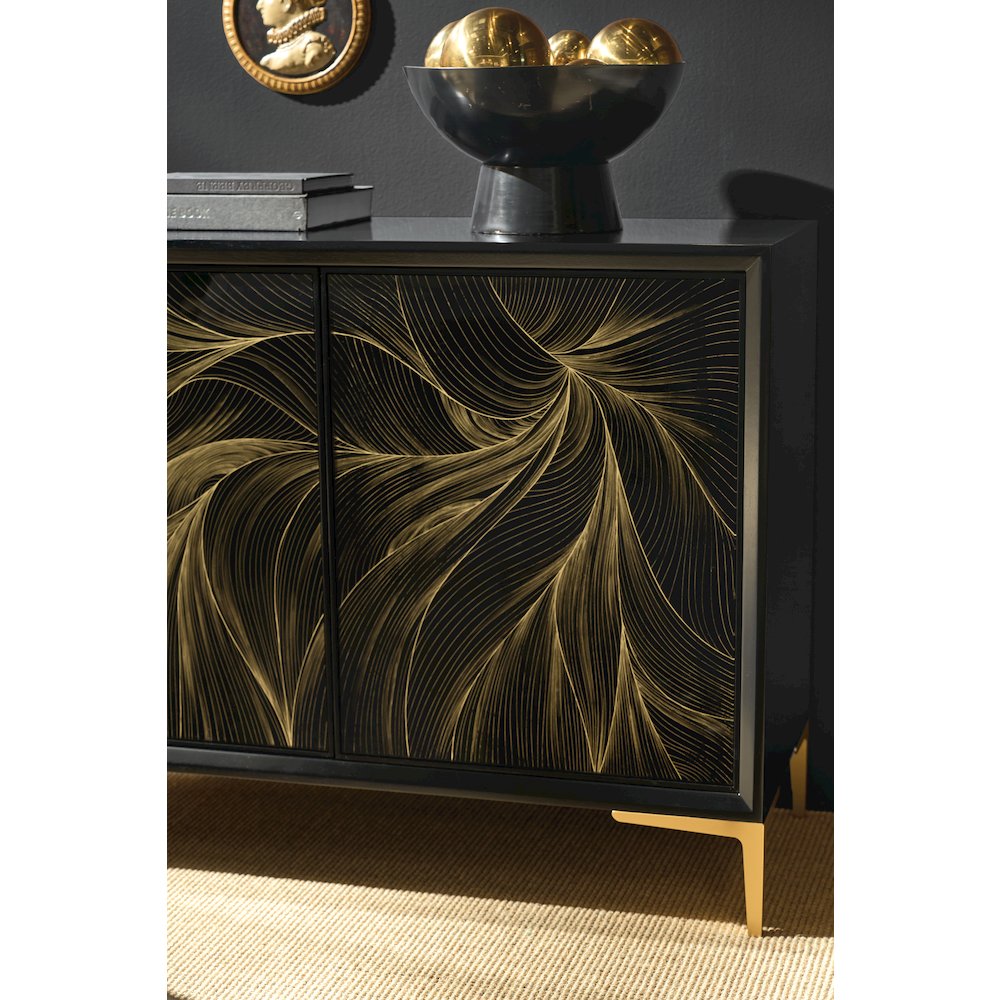 Melange Willow Hall Chest in Black Wood by Hooker Furnishings. Picture 5