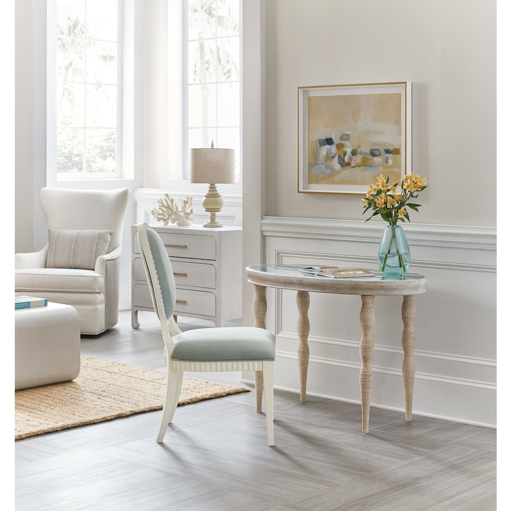Serenity Martinique Side Chair- in White Wood by Hooker Furniture. Picture 7