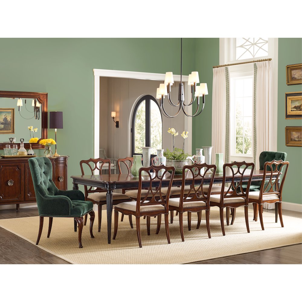 Hooker Furniture Charleston Fabric Upholstered Side Chair in Cherry Brown. Picture 7