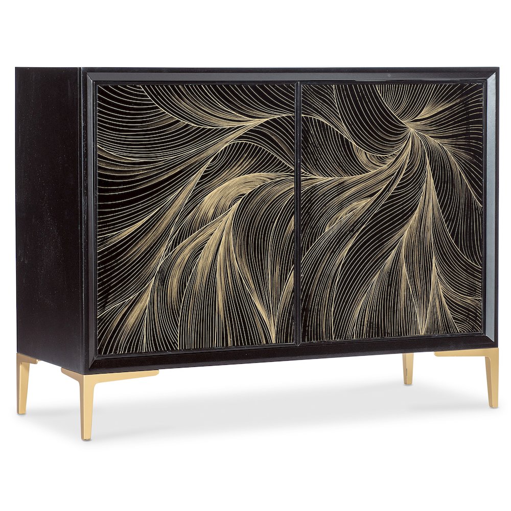 Melange Willow Hall Chest in Black Wood by Hooker Furnishings. Picture 1