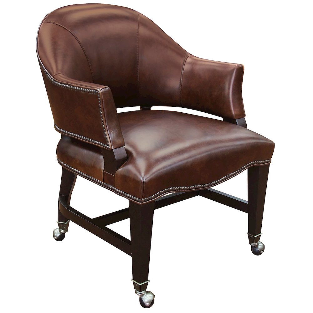 Hooker Furniture Joker Leather Game Chair in Brown and Natchez Brown. Picture 1