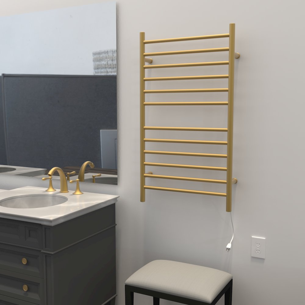 Radiant Large Hardwired + Plug-in Combo Straight 12 Bar Towel Warmer. Picture 17