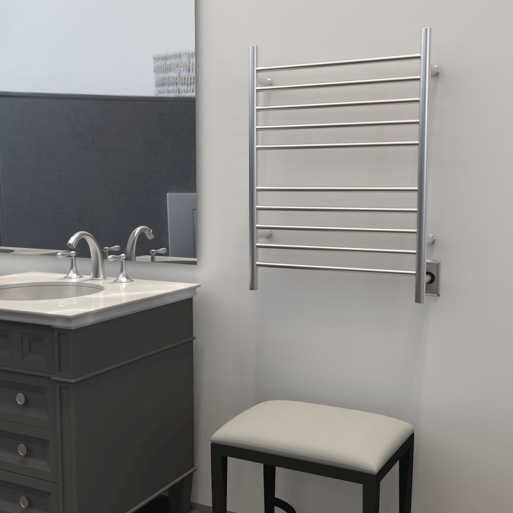 Radiant Hardwired + Plug-in Combo Straight 10 Bar Towel Warmer in Brushed. Picture 13