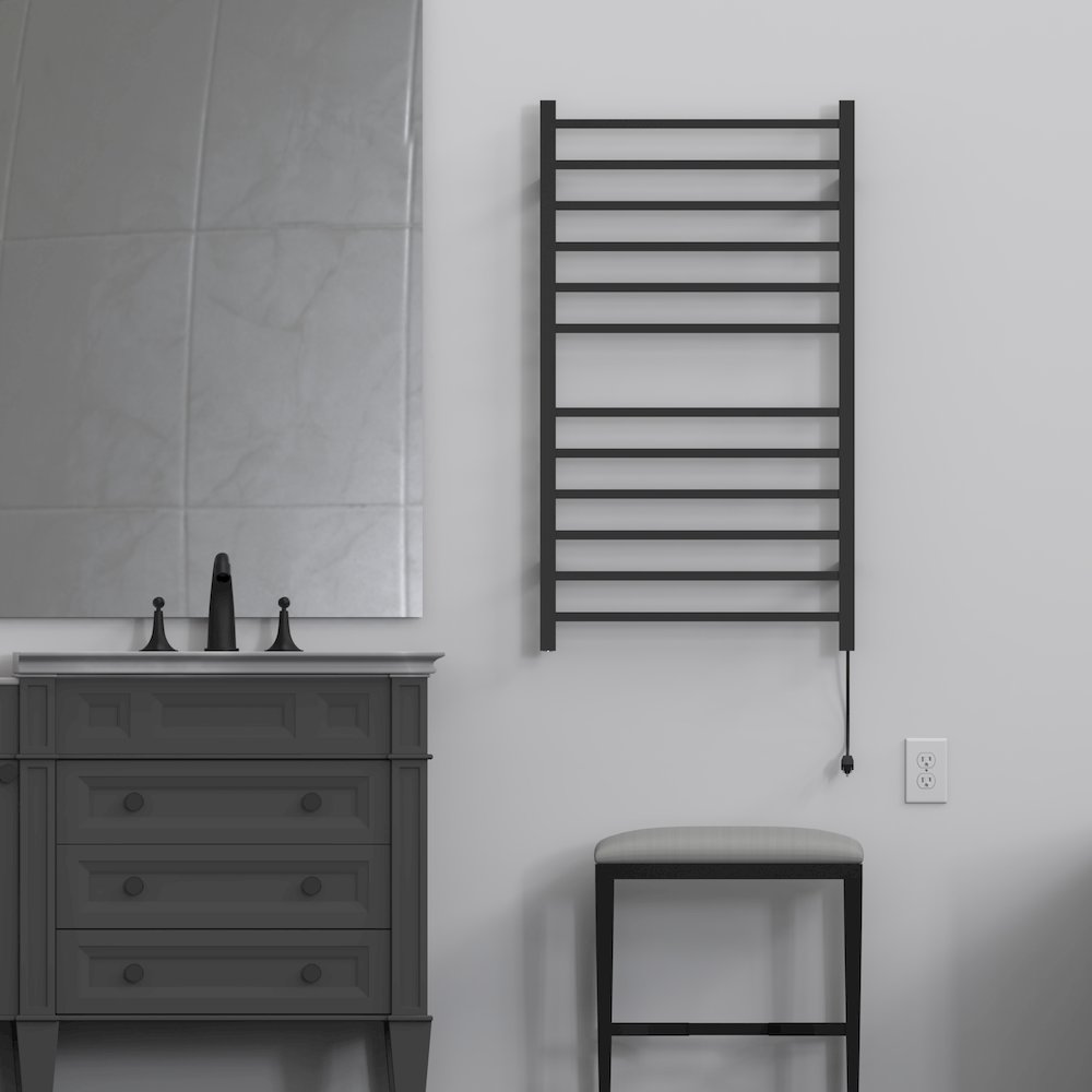 Radiant Large Square Hardwired + Plug-in Combo 12 Bar Towel Warmer. Picture 6