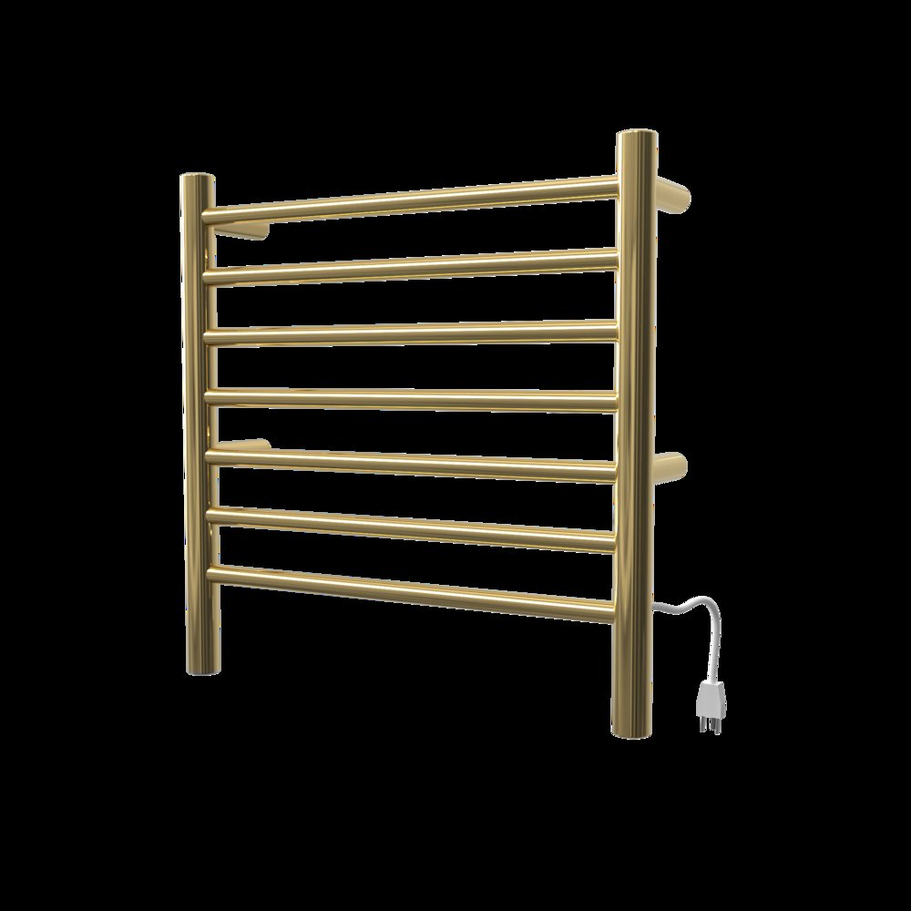 Radiant Small Hardwired + Plug-in Combo 7 Bar Towel Warmer in Polished Gold. Picture 4