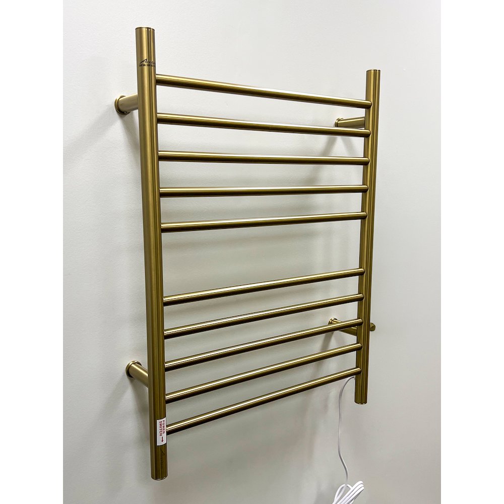 Radiant Hardwired + Plug-in Combo Straight 10 Bar Towel Warmer in Brushed Bronze. Picture 4