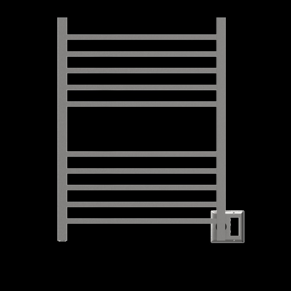 Radiant Square Hardwired + Plug-in Combo 10 Bar Towel Warmer in Brushed. Picture 11