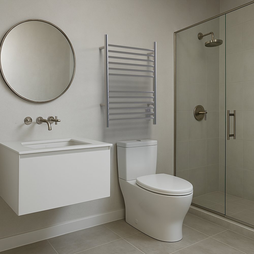 Cape Model 2332 12 Straight Bar Hardwired Towel Warmer in Brushed. Picture 2