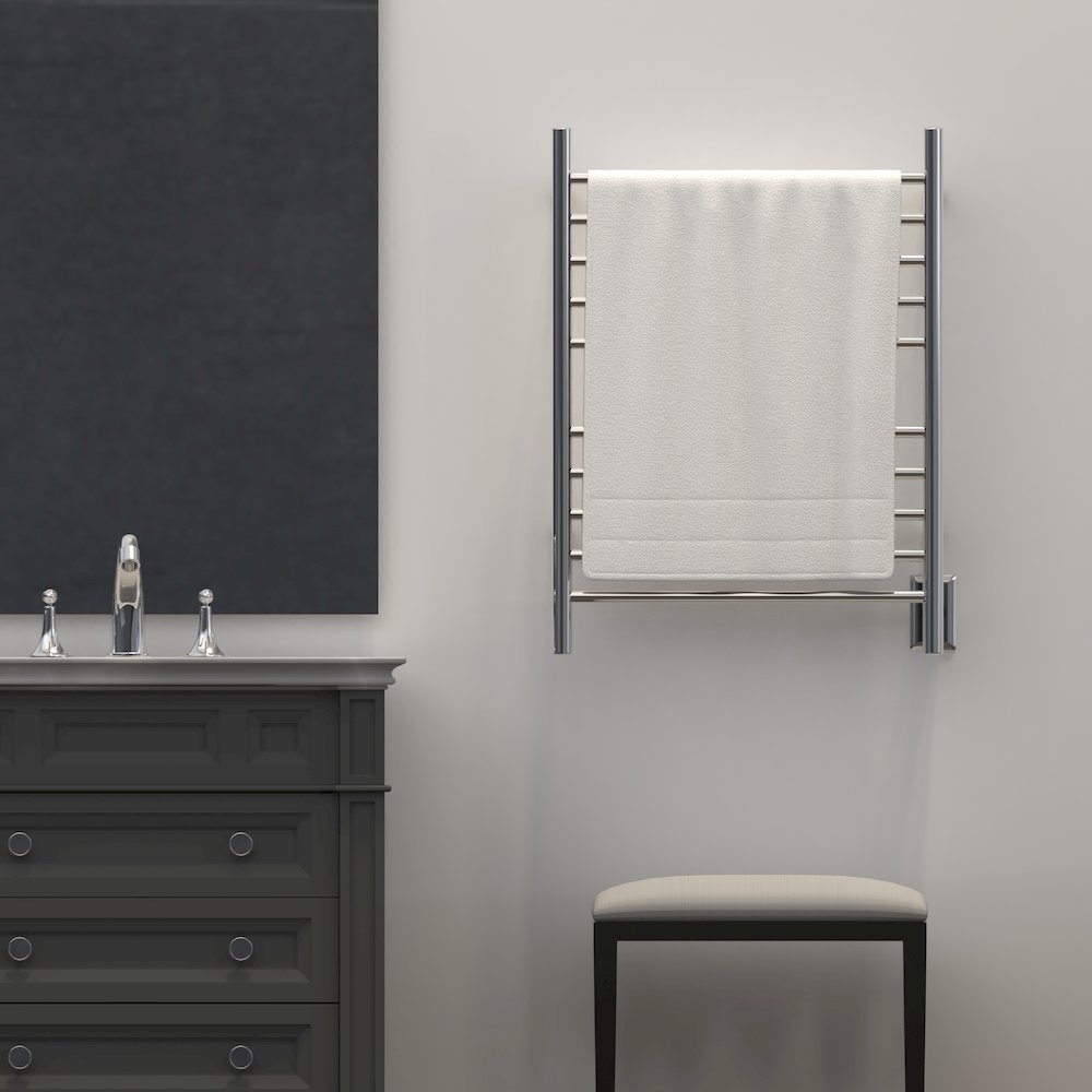 Radiant Hardwired + Plug-in Combo Straight 10 Bar Towel Warmer in Polished. Picture 17