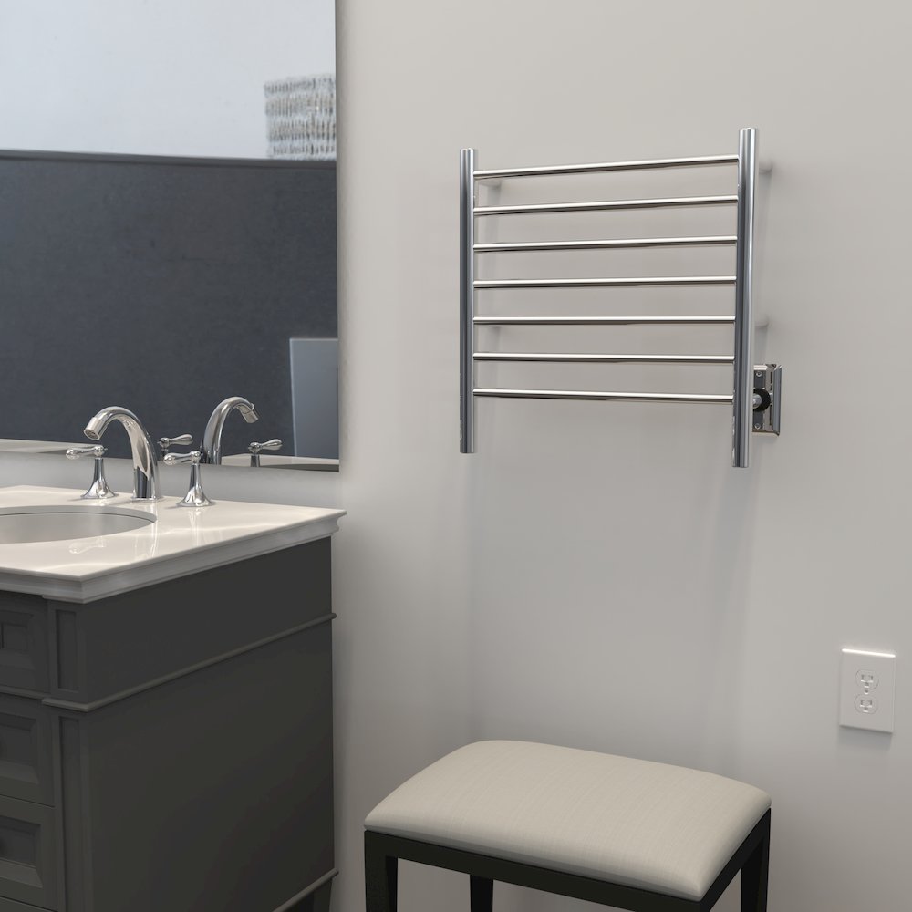 Radiant Small Hardwired + Plug-in Combo 7 Bar Towel Warmer in Matte Black. Picture 16