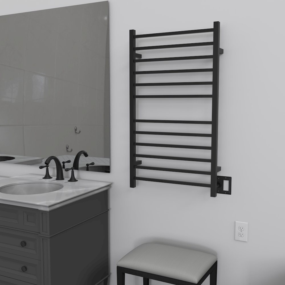 Radiant Large Square Hardwired + Plug-in Combo 12 Bar Towel Warmer. Picture 16