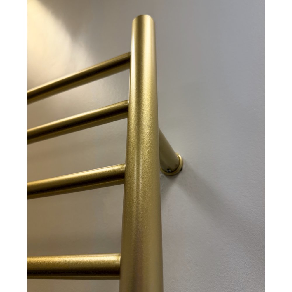 Radiant Hardwired + Plug-in Combo Straight 10 Bar Towel Warmer in Satin Brass. Picture 4