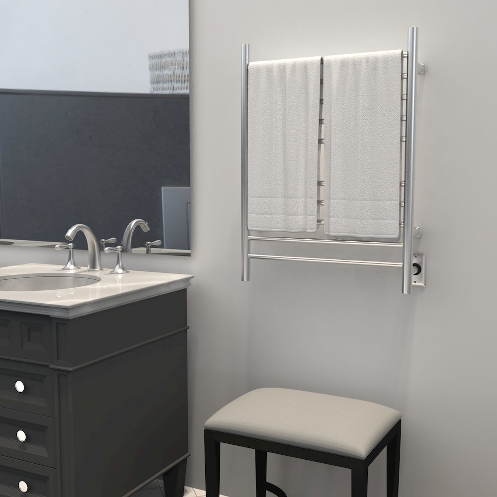 Radiant Hardwired + Plug-in Combo Straight 10 Bar Towel Warmer in Brushed. Picture 15