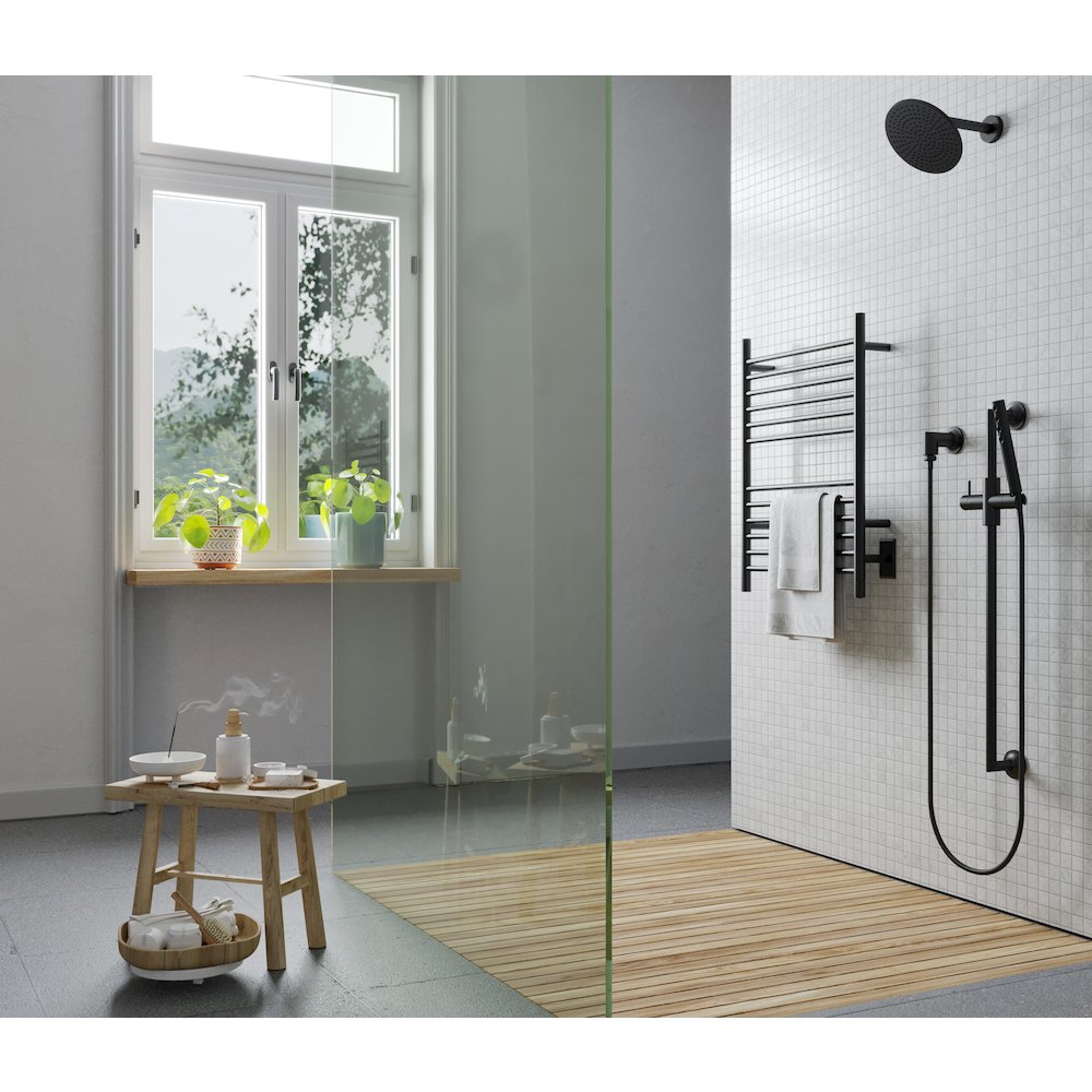 Cape Model 2332 12 Straight Bar Hardwired Towel Warmer in Matte Black. Picture 4