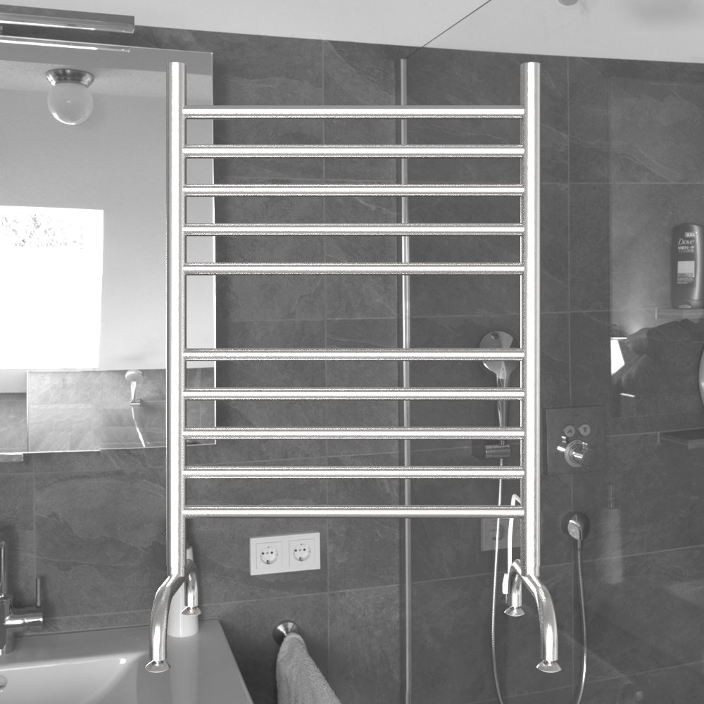 Solo 24" Freestanding 10 Bar Towel Warmer in Brushed. Picture 2