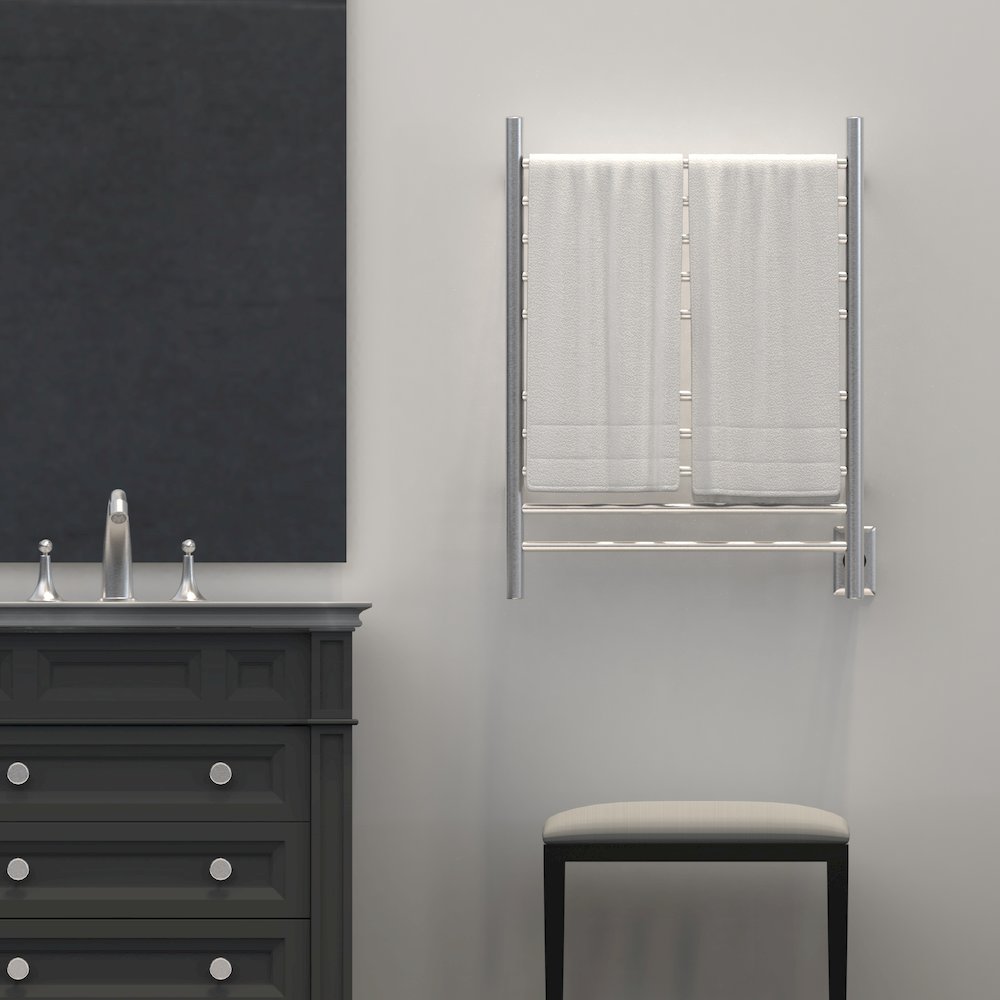 Radiant Hardwired + Plug-in Combo Straight 10 Bar Towel Warmer in Brushed. Picture 18