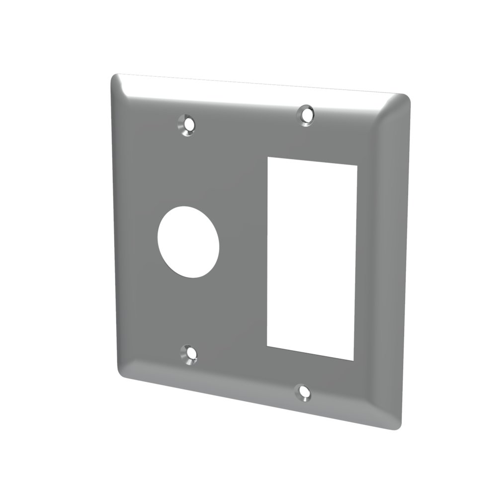 Amba Double Gang Plate in Polished. Picture 1