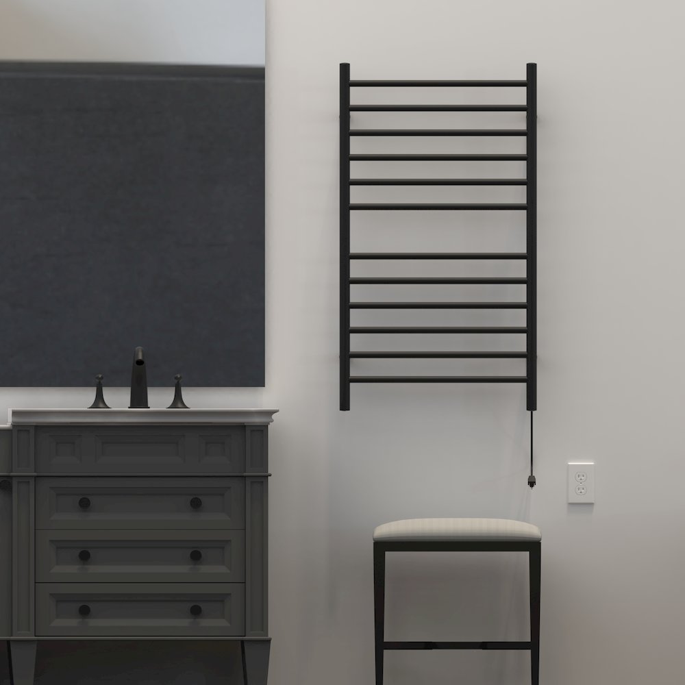 Radiant Large Hardwired + Plug-in Combo Straight 12 Bar Towel Warmer. Picture 14