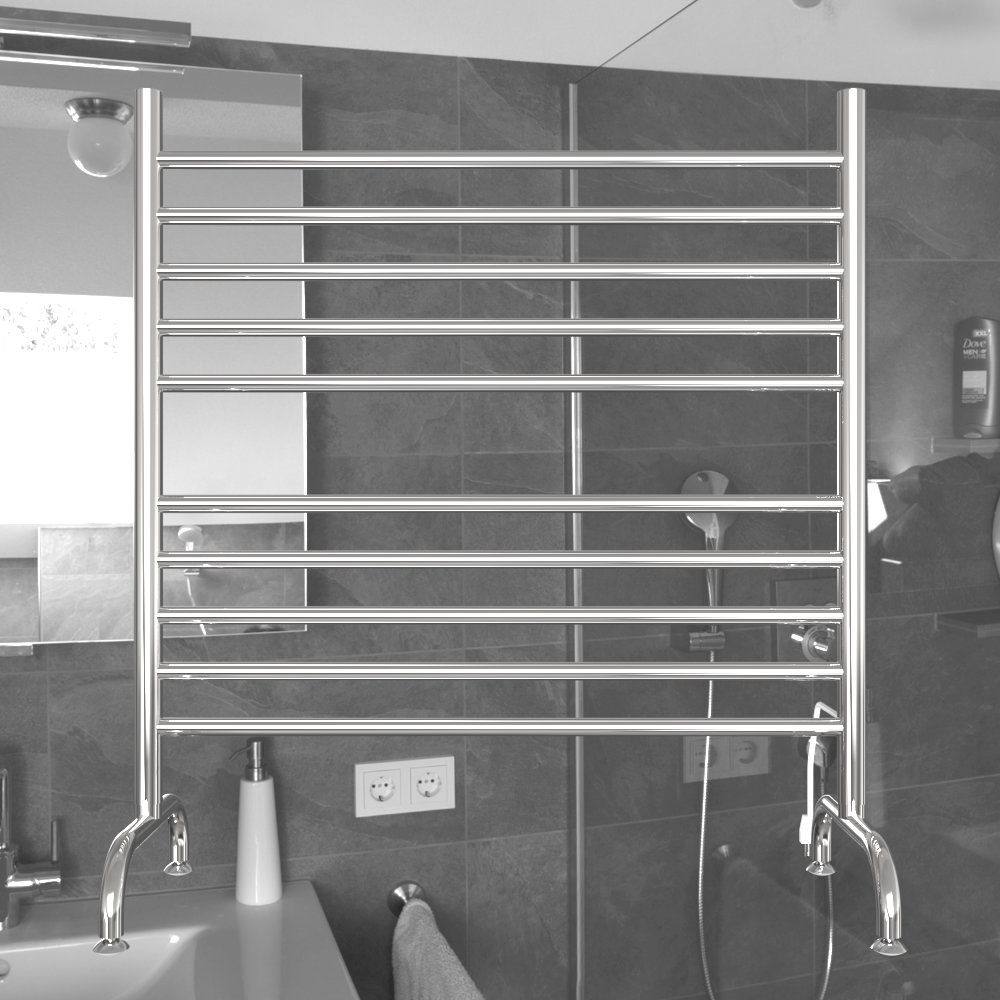 Solo 33" Freestanding 10 Bar Towel Warmer in Polished. Picture 2
