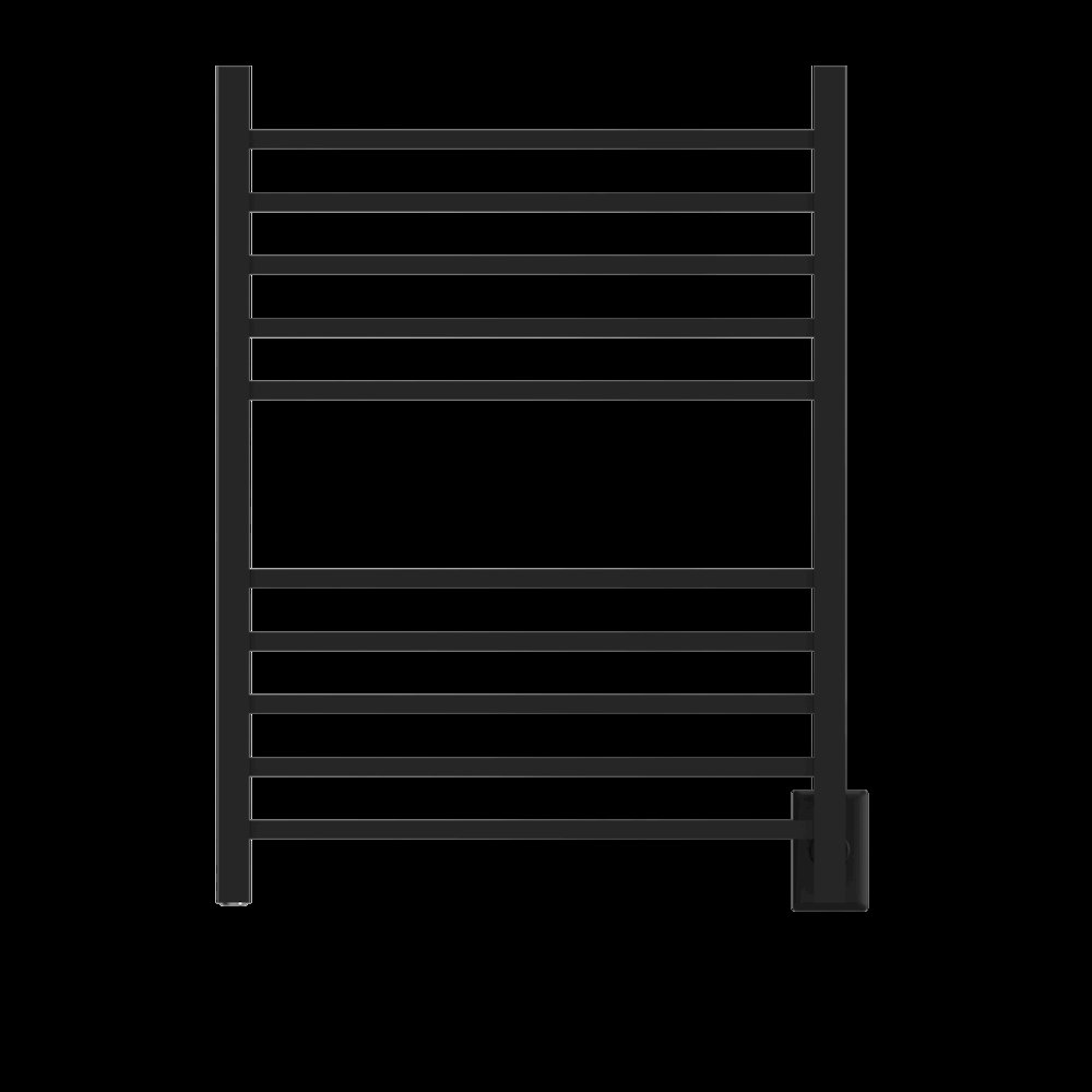 Radiant Square Hardwired + Plug-in Combo 10 Bar Towel Warmer in Matte Black. Picture 10