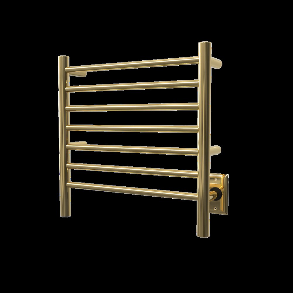Radiant Small Hardwired + Plug-in Combo 7 Bar Towel Warmer in Polished Gold. Picture 6