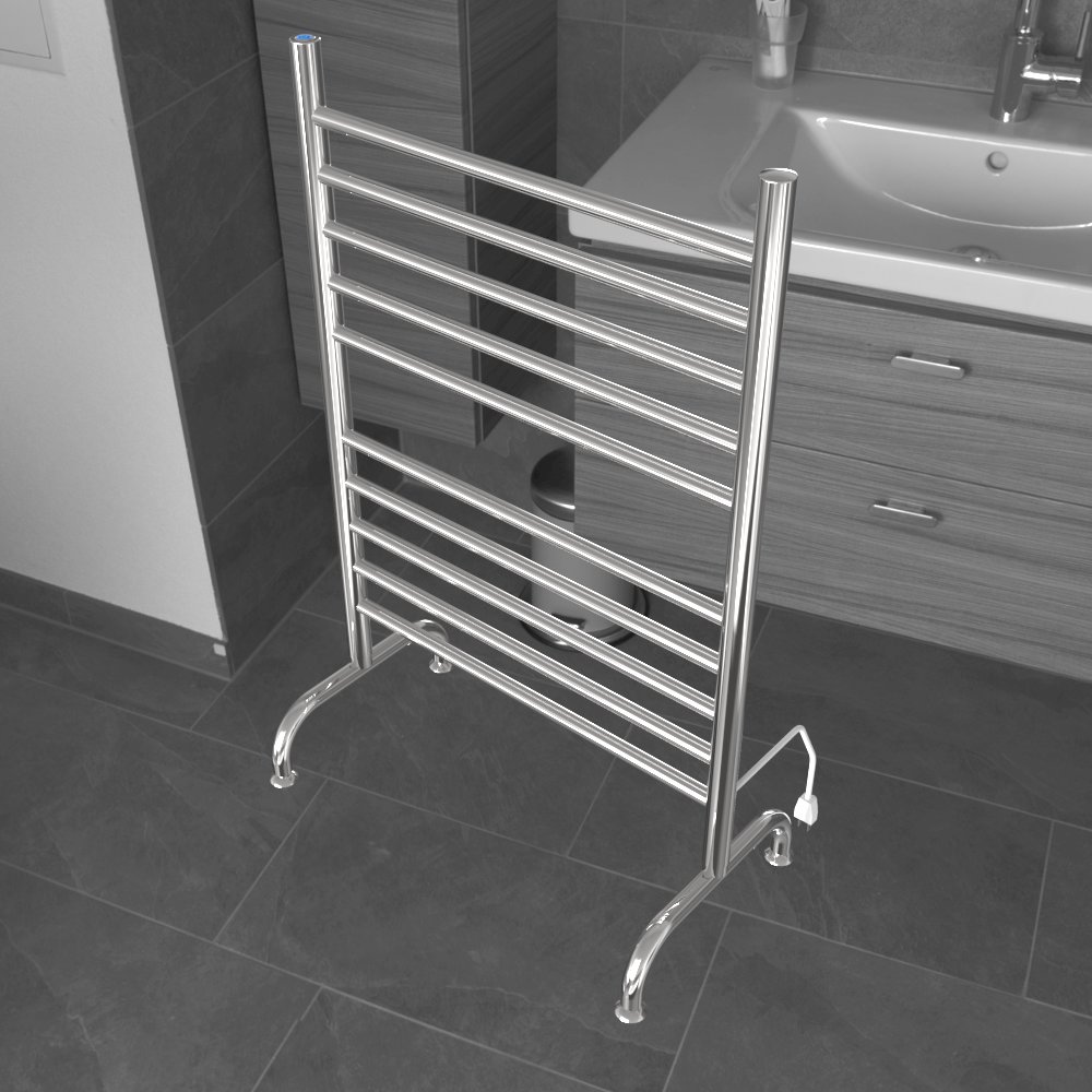 Solo 24" Freestanding 10 Bar Towel Warmer in Polished. Picture 1