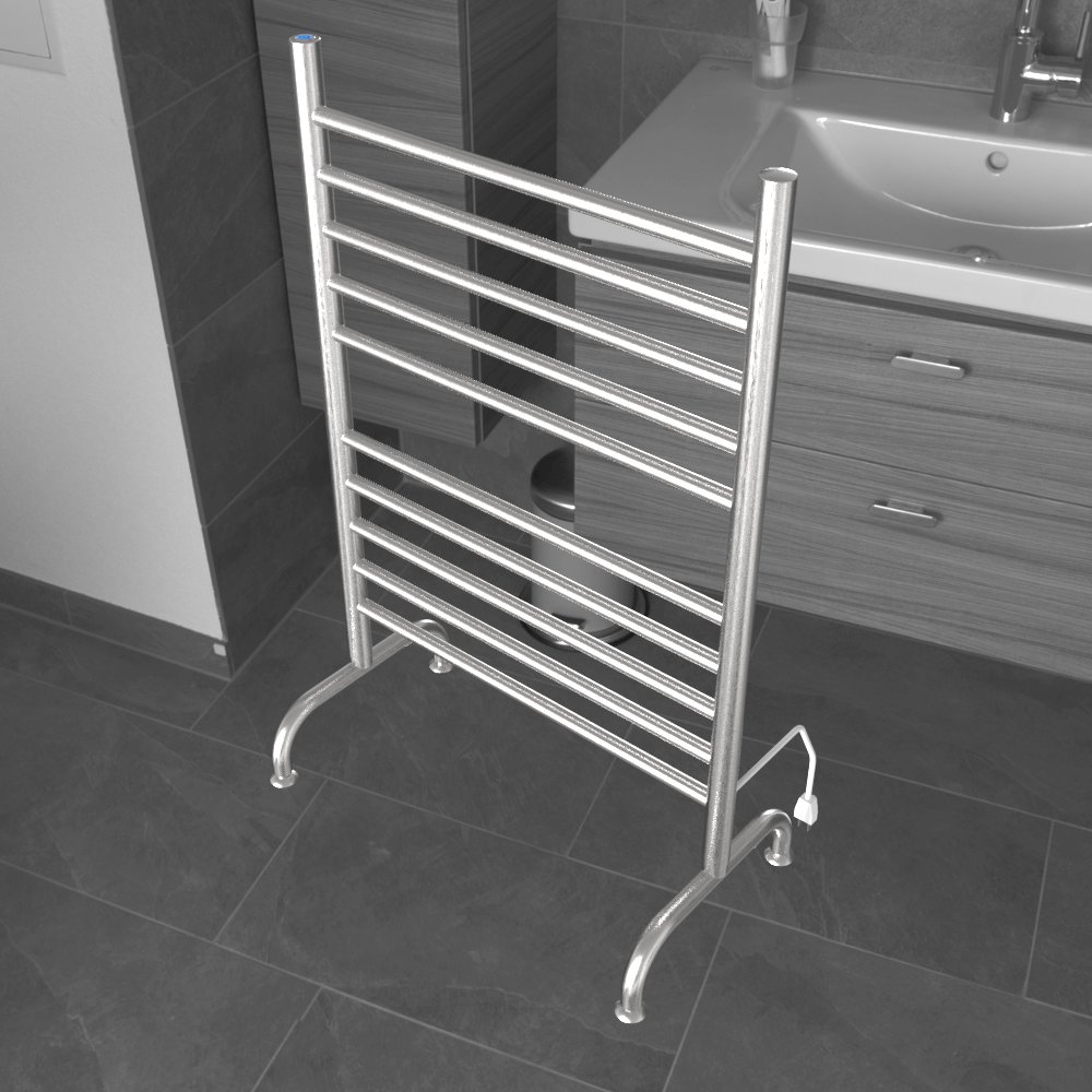 Solo 24" Freestanding 10 Bar Towel Warmer in Brushed. Picture 1