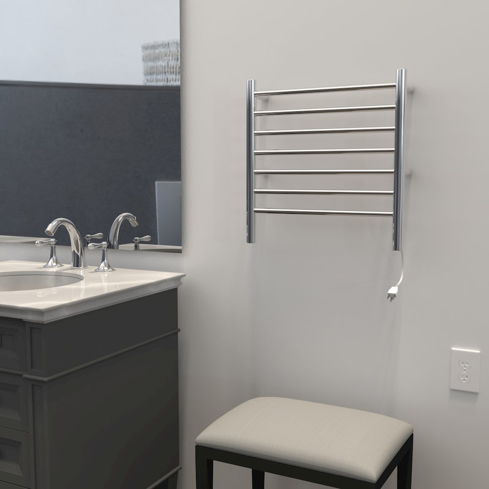 Radiant Small Hardwired + Plug-in Combo 7 Bar Towel Warmer in Matte Black. Picture 13