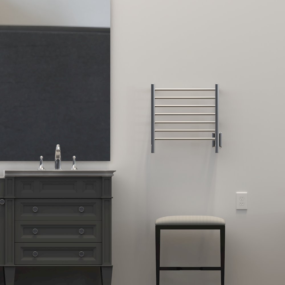 Radiant Small Hardwired + Plug-in Combo 7 Bar Towel Warmer in Matte Black. Picture 17