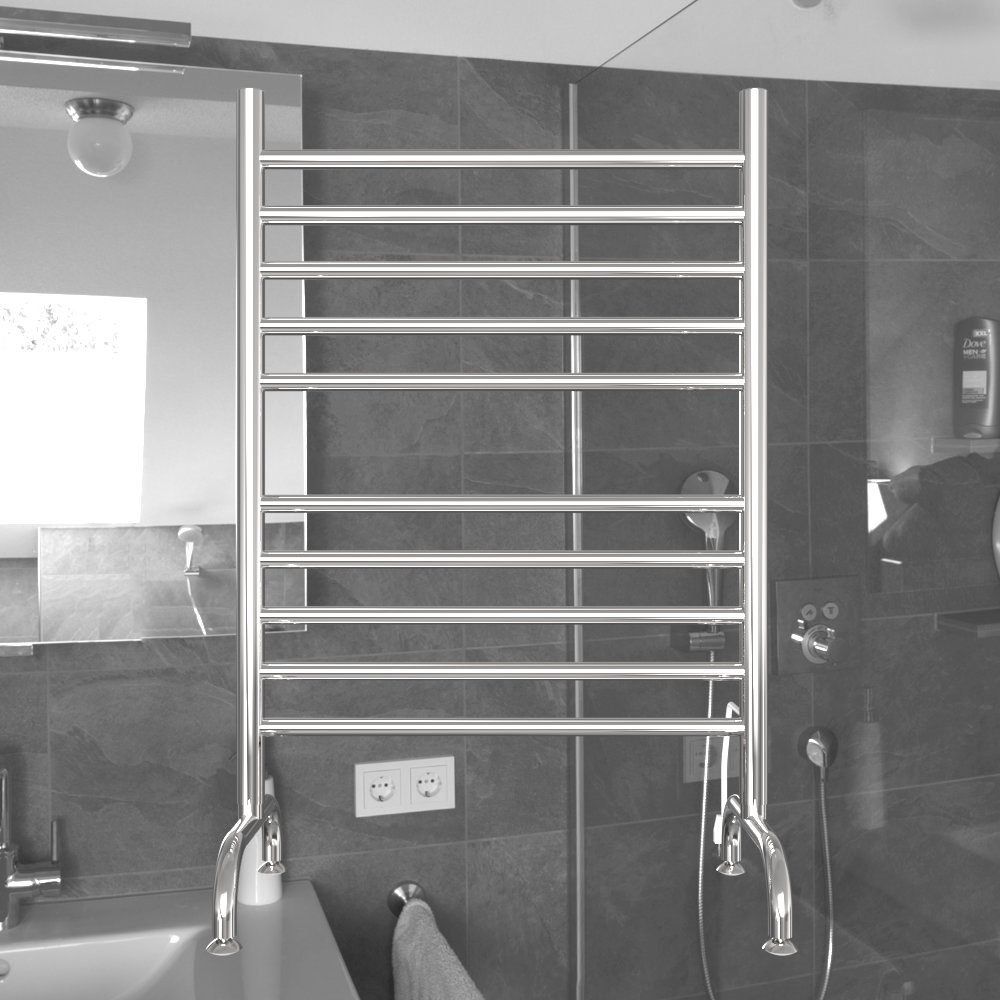 Solo 24" Freestanding 10 Bar Towel Warmer in Polished. Picture 2