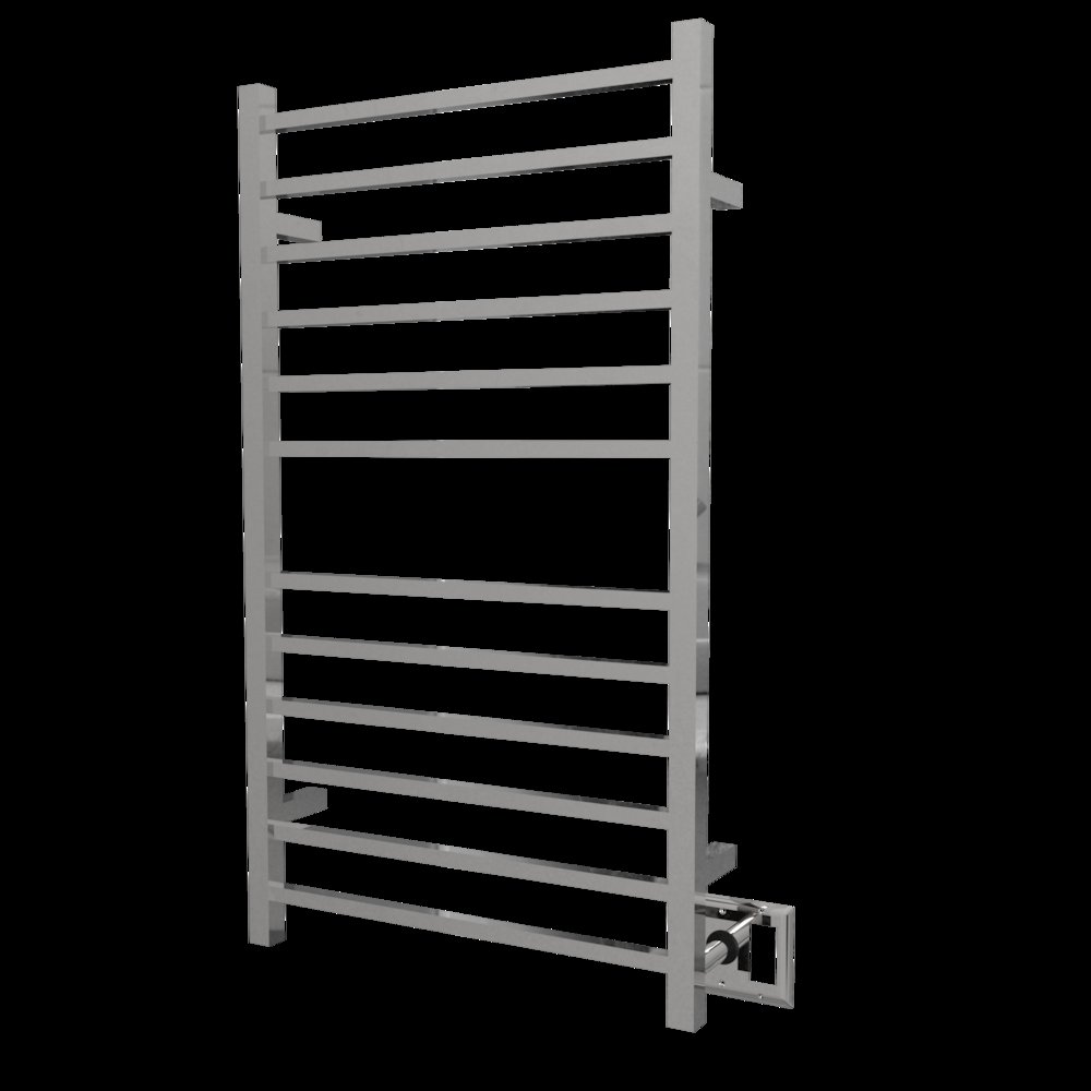 Radiant Large Square Hardwired + Plug-in Combo 12 Bar Towel Warmer in Polished. Picture 12