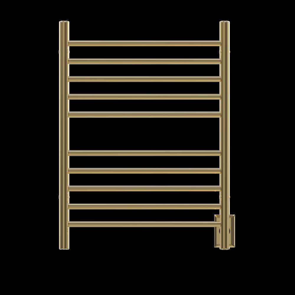 Radiant Hardwired + Plug-in Combo Straight 10 Bar Towel Warmer in Polished Gold. Picture 7