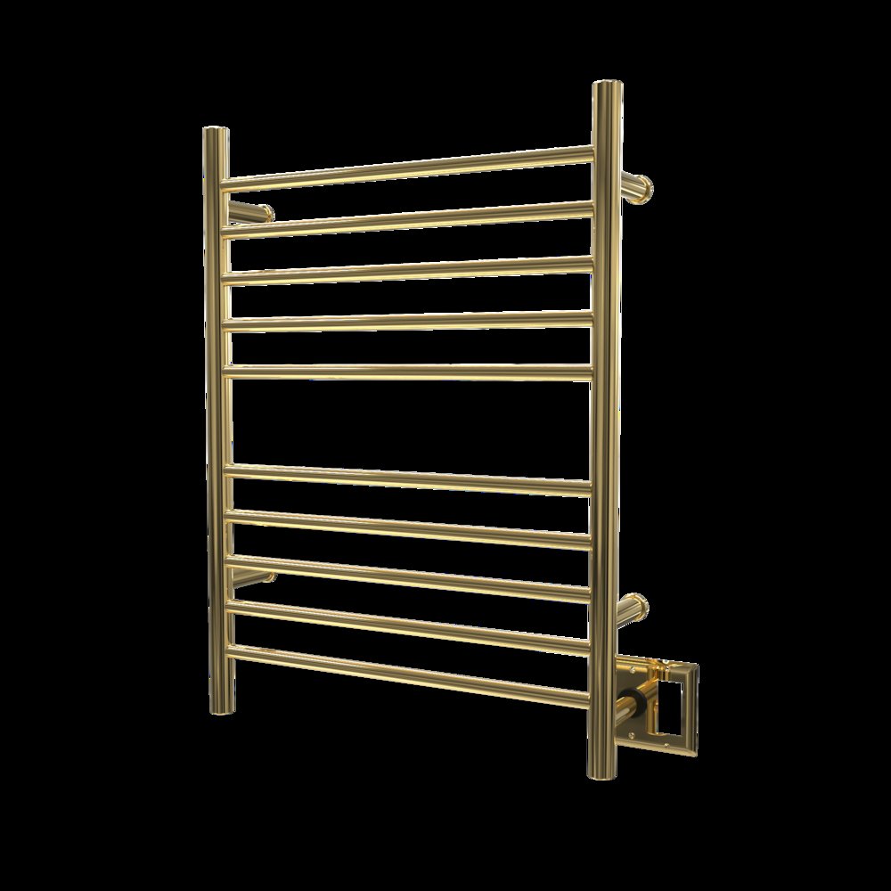 Radiant Hardwired + Plug-in Combo Straight 10 Bar Towel Warmer in Polished Gold. Picture 8