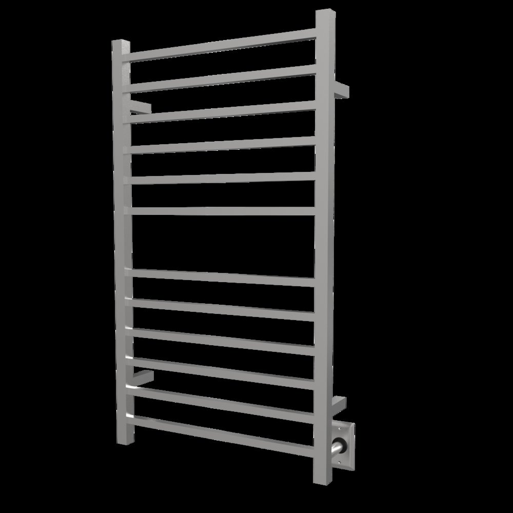 Radiant Large Square Hardwired + Plug-in Combo 12 Bar Towel Warmer in Brushed. Picture 9