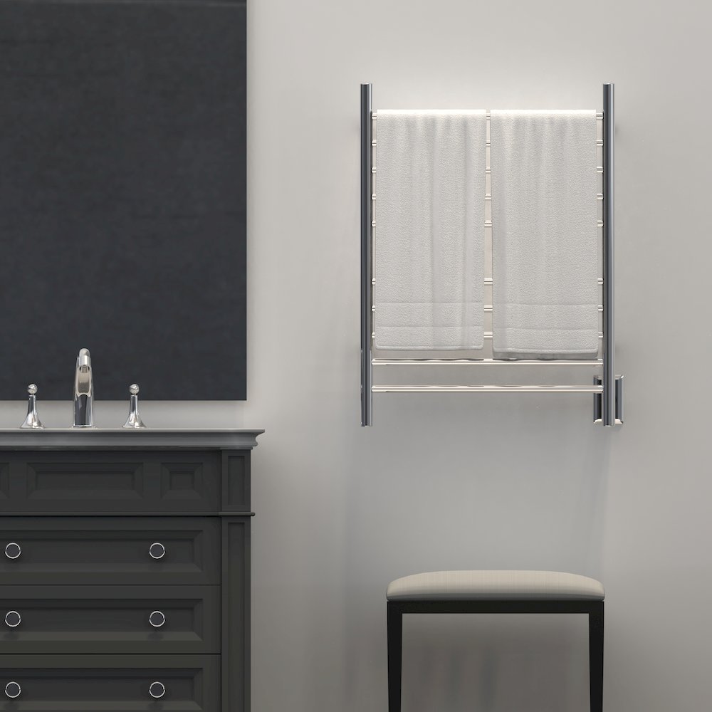 Radiant Hardwired + Plug-in Combo Straight 10 Bar Towel Warmer in Polished. Picture 18
