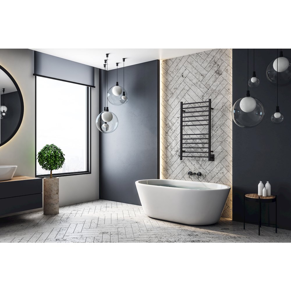 Radiant Large Square Hardwired + Plug-in Combo 12 Bar Towel Warmer. Picture 8