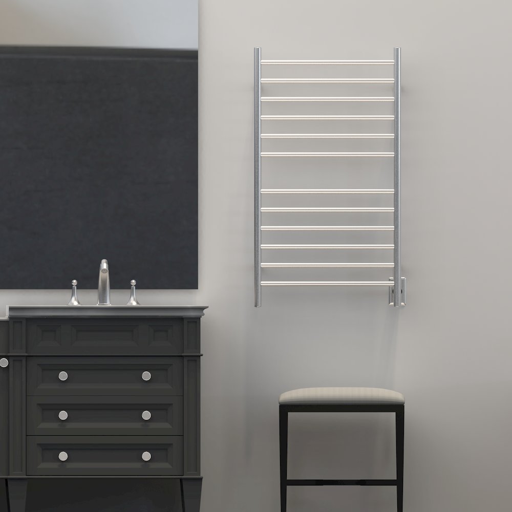 Radiant Large Hardwired + Plug-in Combo Straight 12 Bar Towel Warmer in Brushed. Picture 16
