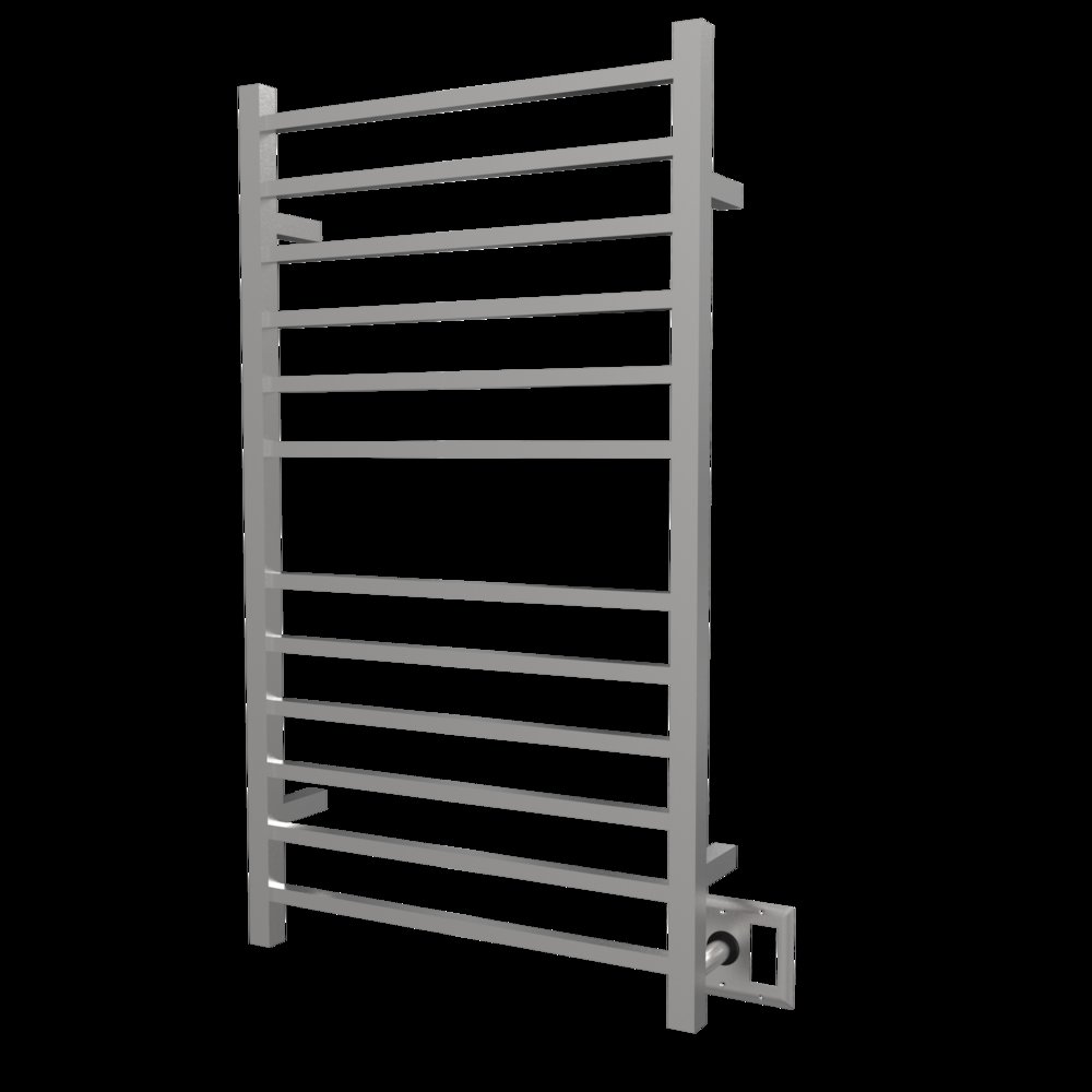 Radiant Large Square Hardwired + Plug-in Combo 12 Bar Towel Warmer in Brushed. Picture 12