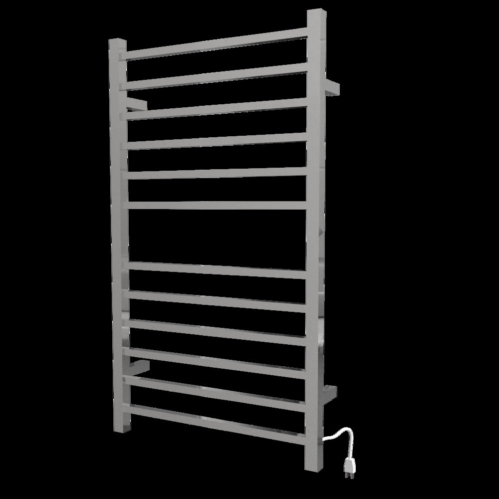 Radiant Large Square Hardwired + Plug-in Combo 12 Bar Towel Warmer in Polished. Picture 5